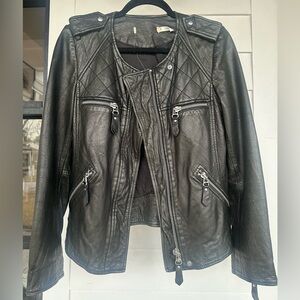 Isabel Marant Etoile Quilted Black Leather Jacket size Medium
